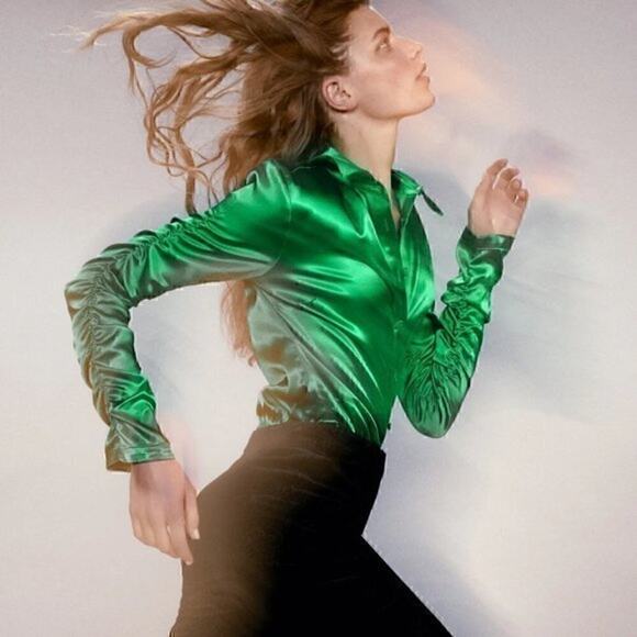 ZARA Button Down Blouse NWT - Picture 7 of 16